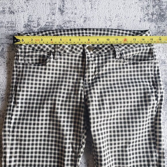 Iconic Y2k Guess Jeans Black White Gingham Check Stretchy Low Rise Jeans - Picture 8 of 16
